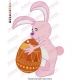Rabbit Holding Colorful Eggs Embroidery Design